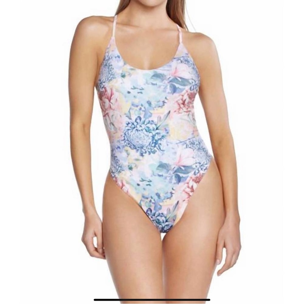 NEW PHAX claridad scoop neck strappy back one piece in multi